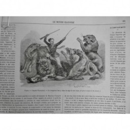 1866 MI CIRQUE NAPOLEON PARIS DOMPTEUR BATTY CAGE LIONS FOUETS