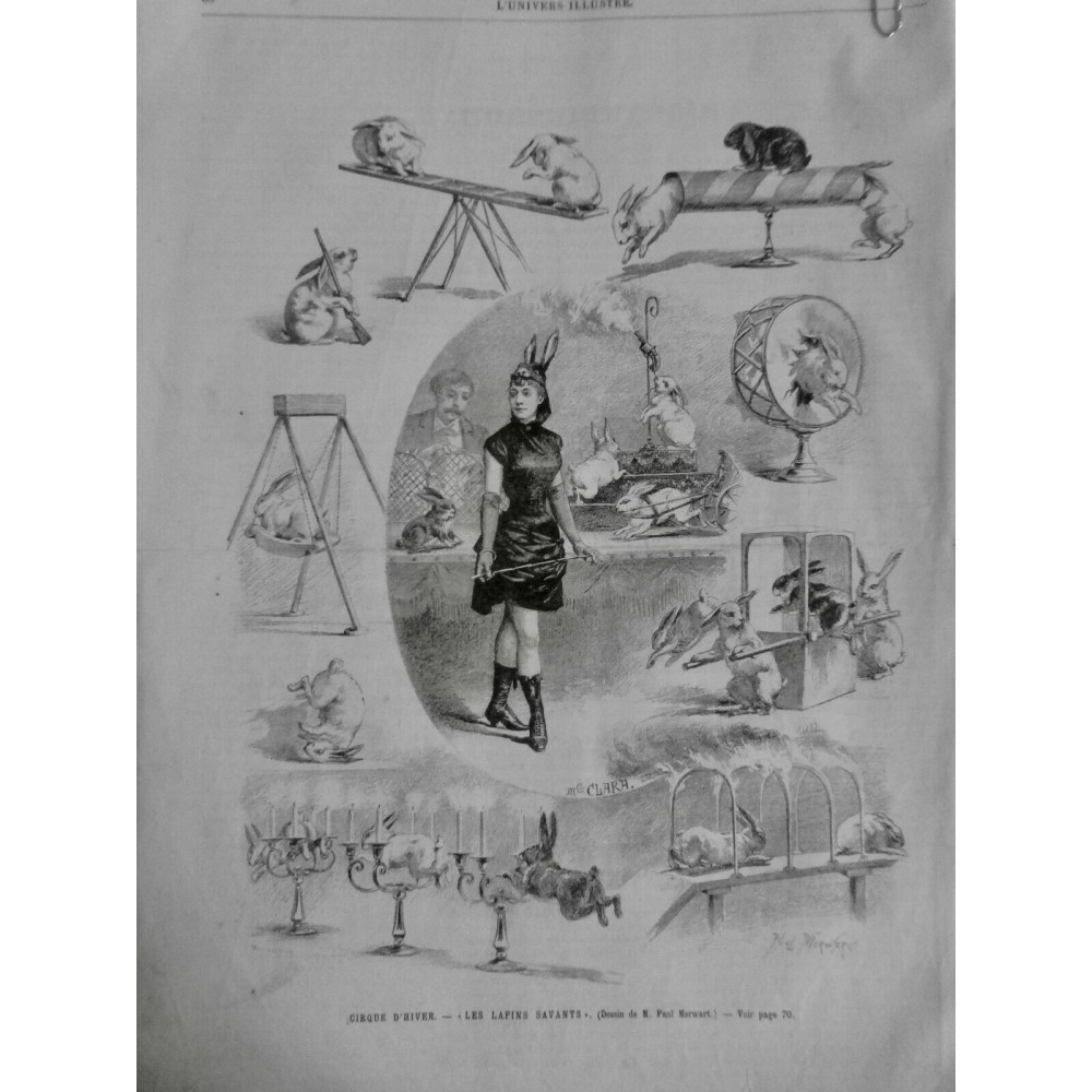 1890 UI CIRQUE D HIVER LAPINS SAVANTS EXERCICES EQUILIBRE SAUT