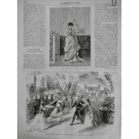 1870 MI BRUXELLES THEATRE ROYAL REPRESENTATION LOKENGRIN DUEL ESCRIME EPEE