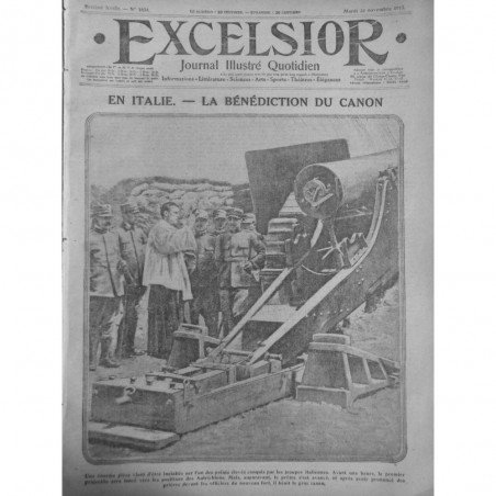 1915 E NOVEMBRE GUERRE ITALIE BENEDICTION CANON PRETRE TIR POSITION AUTRICHIENNE