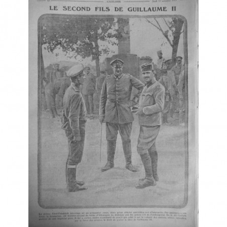 1915 E NOVEMBRE GUERRE SECOND FILS GUILLAUME II PRINCE EITEL FRIEDRICH KRONPRINZ