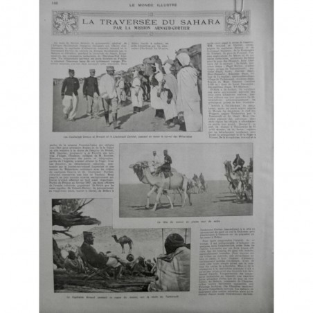 1907 MI MISSION ARNAUD CORTIER TRAVERSEE SAHARA CONVOI MEHARISTE SABLE