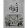 1864 MI ANNAMITE THEATRE ACTEUR MUSICIEN FLUTE RELIGION CHO-LUN SAÎGON PLUIE