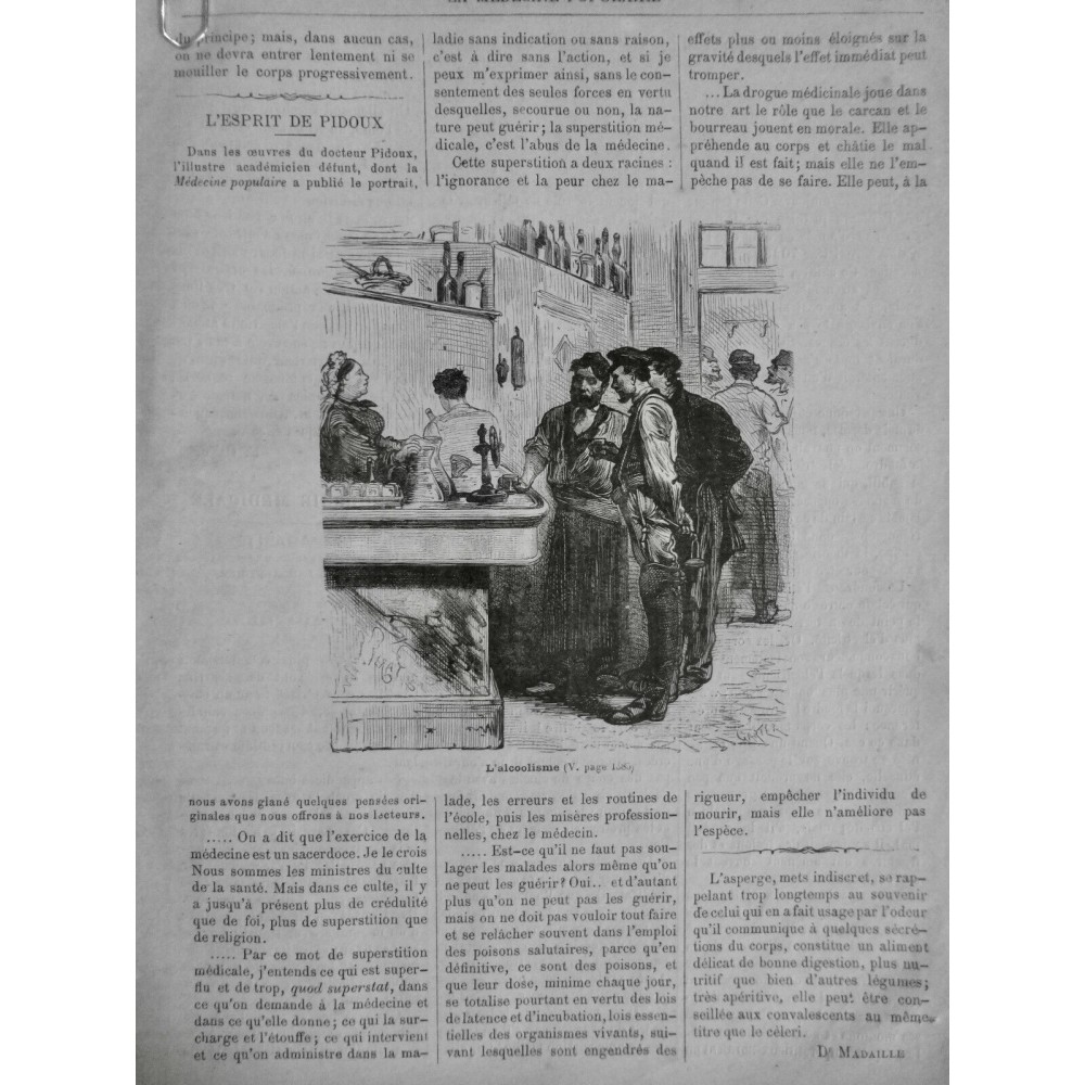 1882 MP ALCOOL MEDECINE MALADIE ALCOOLISME BUVEUR