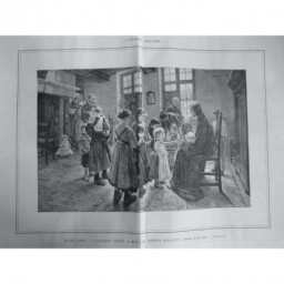 1886 UI ENFANTS BEAUX ARTS LAISSEZ VENIR A MOI LES PETITS ENFANTS TABLEAU M.UHDE