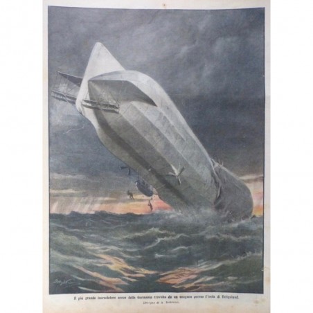 1913 DC ZEPPELIN ALLEMAND ACCIDENT CHUTE MER EQUIPAGE ILE HELIGOLAND