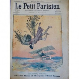 1907 PP HOMME VOLANT AILES ICARE AEROPLANE HENRI FARMAN PLUMES