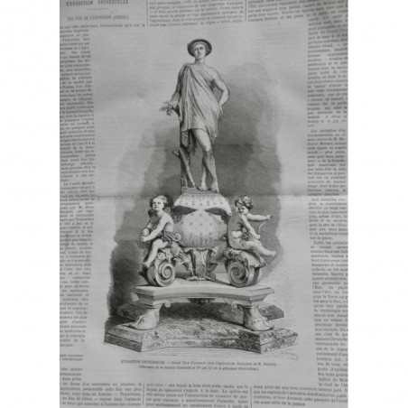 1867 I EXPOSITION UNIVERSELLE AGRICOLE PRIX SCULPTURE GUMERY ORFEVRERIE CHRISTOF