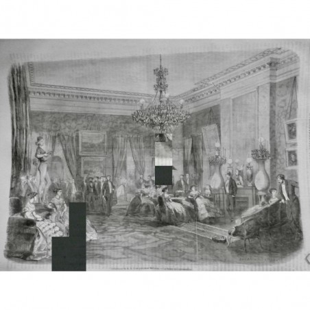 1867 I PRINCESSE MATHILDE PALAIS SALON CONVERSATION RECEPTION MISICIEN CITHARE