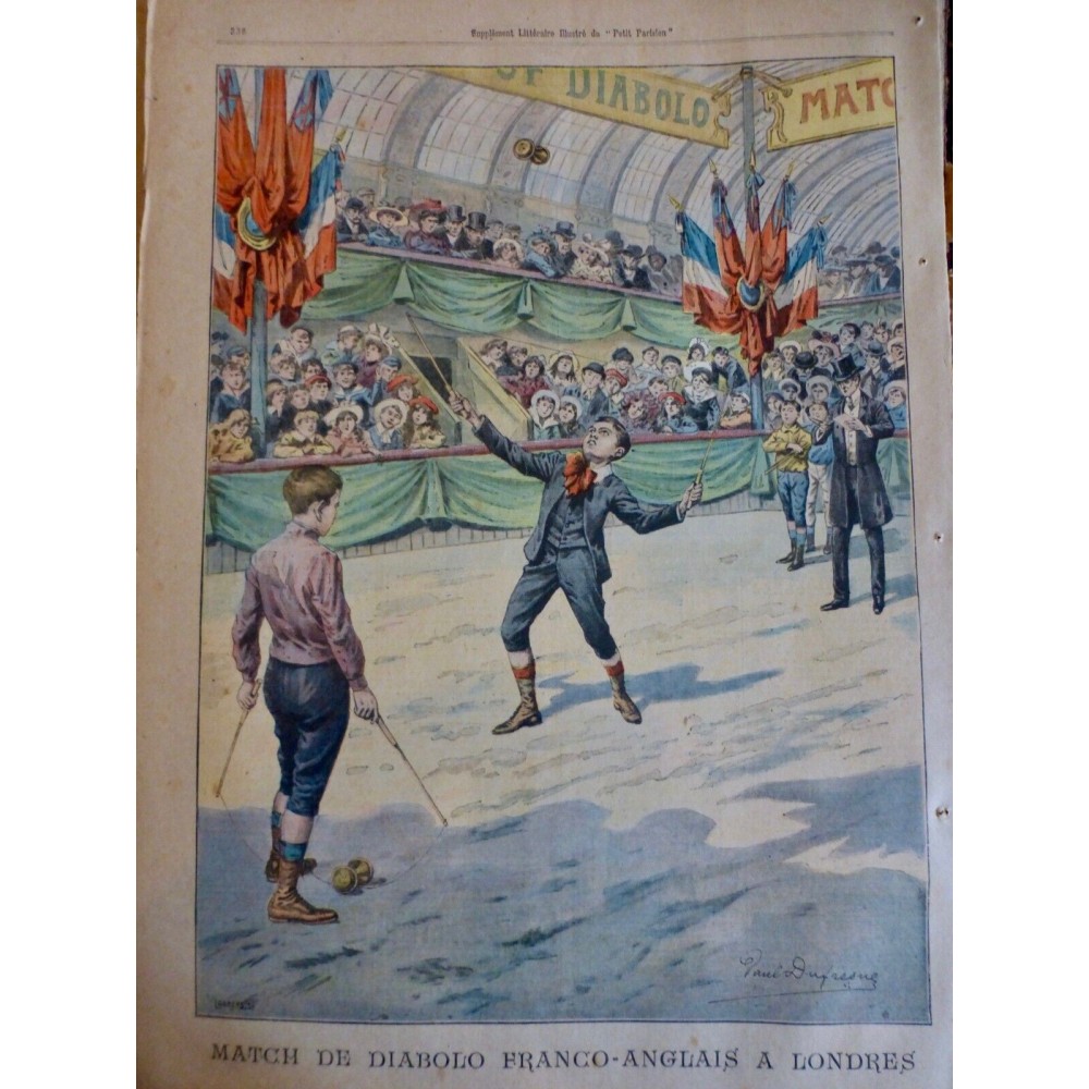 1907 PP LONDRES MATCH JEU DIABOLO ENFANT CONCOURS FRANCO ANGLAIS