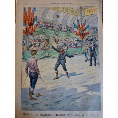 1907 PP LONDRES MATCH JEU DIABOLO ENFANT CONCOURS FRANCO ANGLAIS