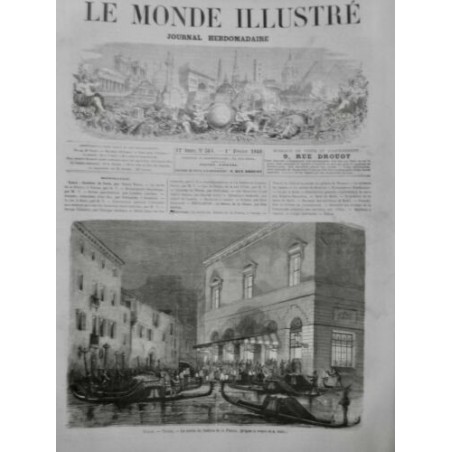 1868 MI ITALIE VENISE THEATRE FENICE GONDOLE