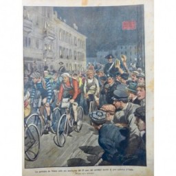 1909 DC COURSE CYCLISTE TOUR ITALIE GIRO MILAN DEPART COUREURS