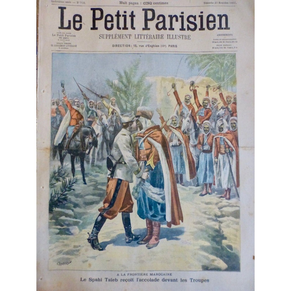 1902 PP MAROC FRONTIERE ACCOLADE SPAHI TAÏEB TROUPE