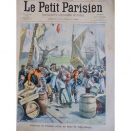 1902 PP PECHEUR BATEAU PECHE FECAMP RETOUR BANC TERRE NEUVE POISSON