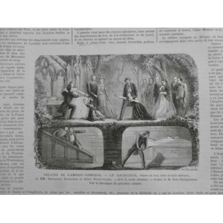 1868 UI THEATRE AMBIGU COMIQUE LE SACRILEGE BARRIERE BEAUVALLET PHILIPPOTEAUX