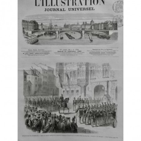 1867 I LUXEMBOURG EVACUATION BATAILLON GARNISON PRUSSE PRINCE HENRI 2 JOURNAUX