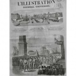 1867 I VOSGES FRANC TIREUR ARRIVEE PARIS PRINCE IMPERIAL REVUE RIOU 2 JOURNAUX