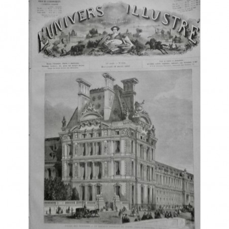 1867 UI PARIS PALAIS TUILERIES NOUVEAU PAVILLON FLORE DELORME HENRI IV SEINE