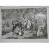 1867 UI SOUABE RETOUR FORET FETE VILLAGE FAMILLE ENFANT MARCHE TABLEAU LASCH