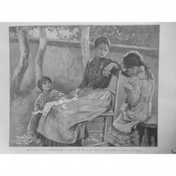 1890 MI ENFANTS BEAUX ARTS GRANDE SOEUR TABLEAU M. VON STETTEN