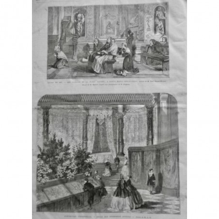 1867 UI EXPOSITION UNIVERSELLE SALLE BRODERIE SUISSE BRODEUSE MANUELLE RIDEAU