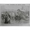 1915 E SERBIE PEUPLE SERBE EXODE FFEMME ENFANT VIELLARD CHARIOT ROUTE EXIL