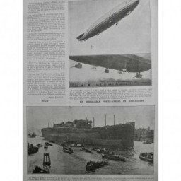 1926 PI DIRIGEABLE ANGLAIS PORTE AVION AEROPLANE SUSPENDU LONDRES ESSAIS