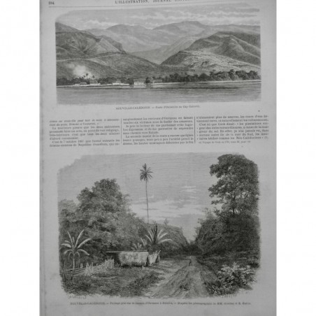 1872 I NOUVELLE CALEDONIE POSTE OUBATCHE CAP COLNETTI CHEMIN TERRE BALADE