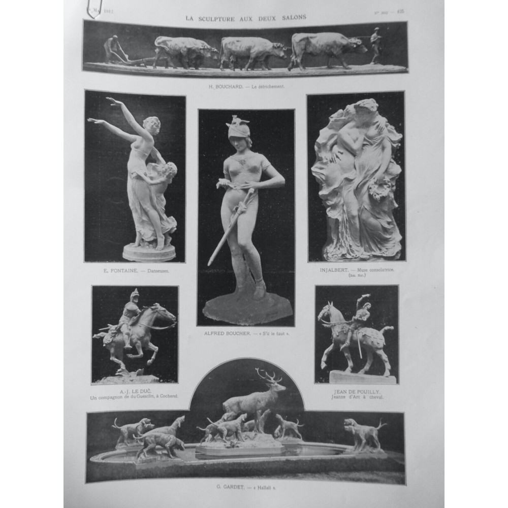 1912 I SCULPTURE DEUX SALONS DANSEUSE DEFRICHEMENT MUSE CONSOLATRICE JEANE D'ARC