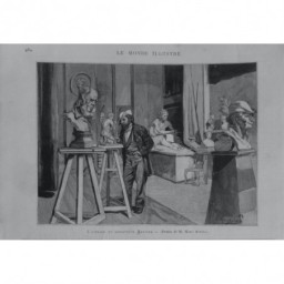 1887 MI SCULPTURE ATELIER BAFFIER DESSIN M. MARC AURELE