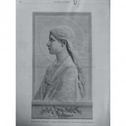 1888 UI SCULPTURE SAINTE CECILE BAS RELIEF M. AGATHON LEONARD