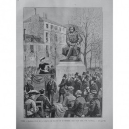 1889 UI SCULPTURE TOURS INAUGURATION STATUE BALZAC DESSIN M. PAUL DESTEZ