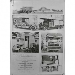 1916 E CROIX ROUGE AUTOMOBILE CHIRURGIE VOITURE AMBULANCE SALLE BAIN RADIOGRAPHE