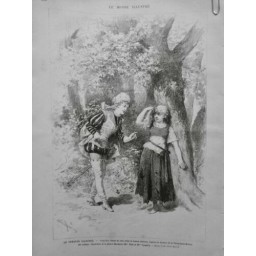 1879 MI THEATRE ILLUSTRE CENDRILLON PRINCE CHARMANT FORET HAILLON DESSIN MARIE