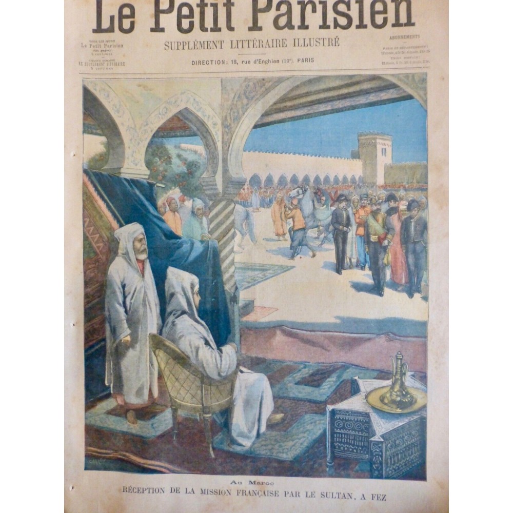 1905 PP MAROC FEZ PALAIS SULTAN RECEPTION MISSION FRANCAISE RITE