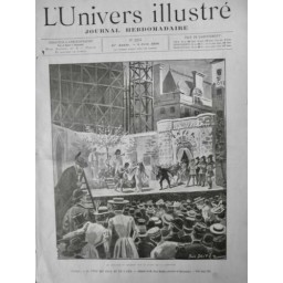 1894 UI PARIS FÊTE DES FOUS ET DE L'ANE THEATRE MYSTERE SPECTACLE DESSIN DESTEZ