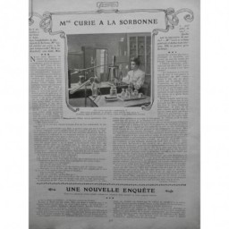 1906 F MME CURIE SORBONNE LABORATOIRE COURS PHYSIQUE RADIOACTIVITE EXPERIENCE