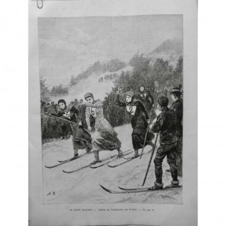 1894 UI STYRIE FEMME PATINEUSE SPORT COURSE SKI BATON NEIGE BRASSARD PUBLIC