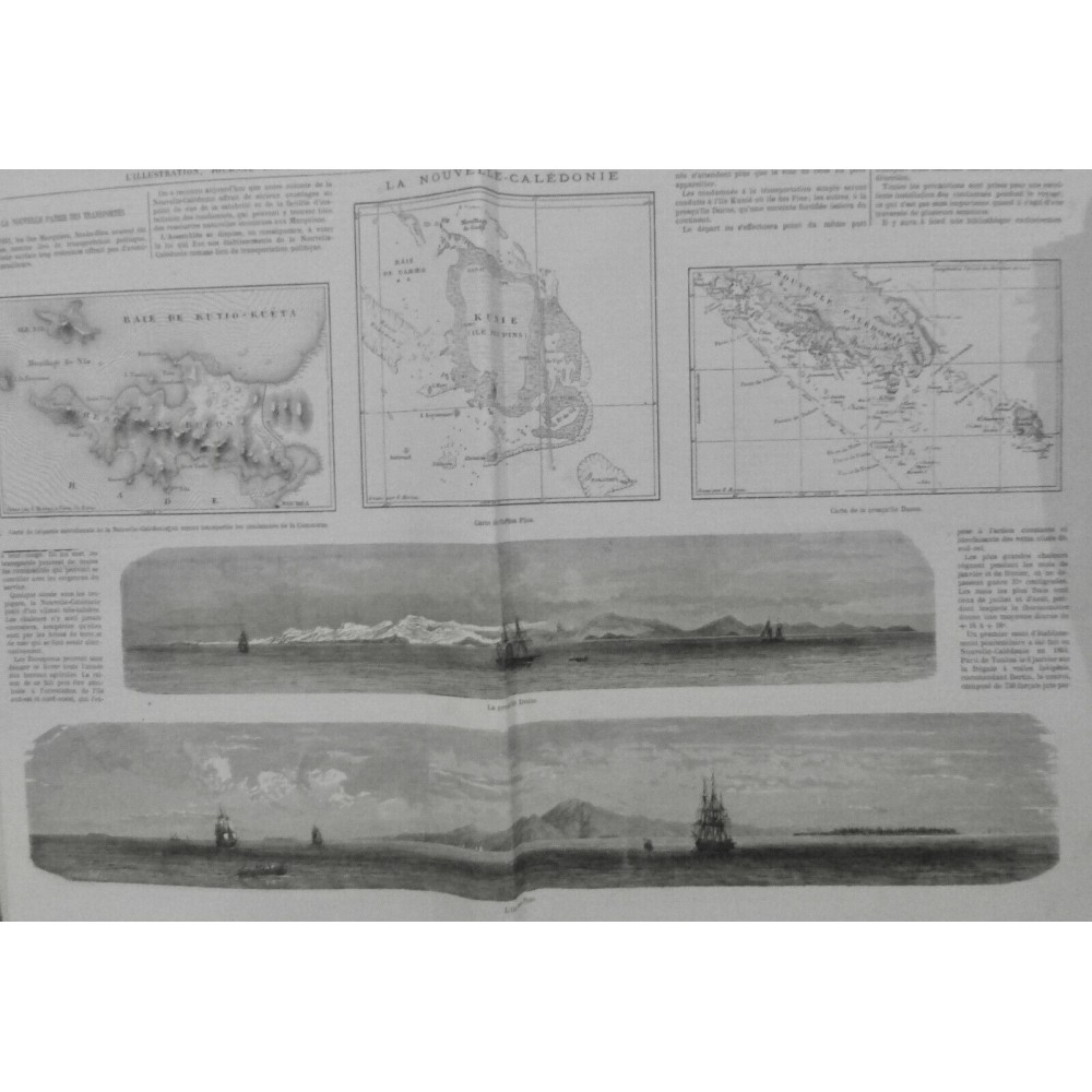 1872 I NOUVELLE CALEDONIE CARTE PARTIE MERIDIONALE CONDAMNÉ COMMUNE ILE PINS