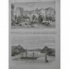 1872 I NOUVELLE CALEDONIE GITES AURIFERES BOUCHES DIAHOT BATEAU VOILE