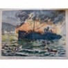 1903 PP FLOTTE NAVALE NAUFRAGE INCENDIE STEAMER GUADALQUIVIR RADE SALONIQUE