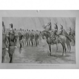 1902 MI PARIS PRESENTATION ETENDARD RECRUE REGIMENT CUIRASSIERS