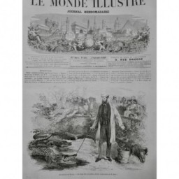 1868 MI EXPOSITION HAVRE REPAS CROCODILES VIANDE MACHOIR CROC