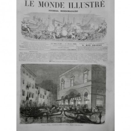 1868 MI ITALIE VENISE THEATRE FENICE GONDOLE