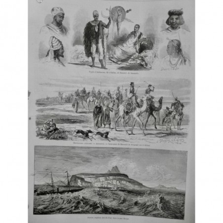 1868 MI EXPEDITION ANGLAIS ABYSSINIE CARAVANE CHAMEAU MER ROUGE