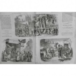 1865 MUSICIENS AMBULANTS ENFANT ORCHESTRE VIOLON ST CLOUD 2 JOURNAUX