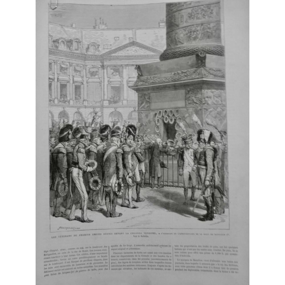 1870 UI SAINT-HELENE VETERANS 1ER EMPIRE COLONNE VENDOME MORT NAPOLEON 1ER