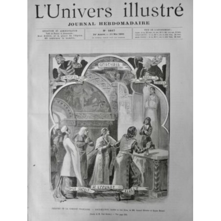 1891 UI THEATRE COMEDIE FRANCAISE GRISELIDIS MYSTER AUTEL SAINTS DESSIN DESTEZ