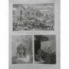 1879 POMME MARCHAND AMBULANT PARIS CUEILLETTE FOIRE 4 JOURNAUX